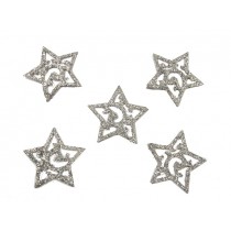 Zvezde - kovina, srebrne, 5cm, 24 kosov