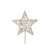 Zvezde lesene na p., natur, 9,5 cm, 12 kosov