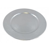 Krožnik iz plastike, srebrn, D 33 cm