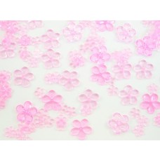 Cvetovi 1+2cm, akril, roza,1008 kosov