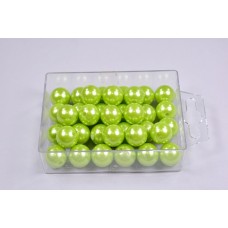 Deko perle, jabolko zelene, premer 14 mm,  35 kosov