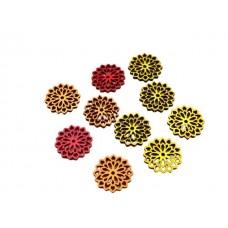 Lesene Dalije, rum+oran+rdeče, 3 cm, 50 kosov