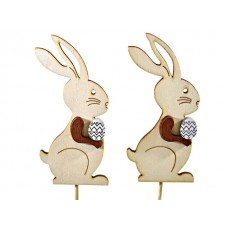Leseni zajčki, natur, 11 cm, 12 kosov