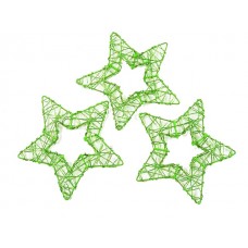 Zvezde iz žice, zelene, 7,5cm, 12 kosov