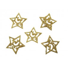Zvezde - kovina, zlate, 5cm, 24 kosov