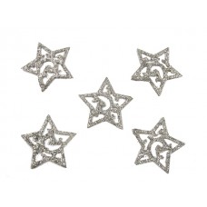 Zvezde - kovina, srebrne, 5cm, 24 kosov