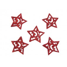 Zvezde - kovina, rdeče, 5cm, 24 kosov