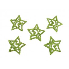 Zvezde - kovina, zelene, 5cm, 24 kosov