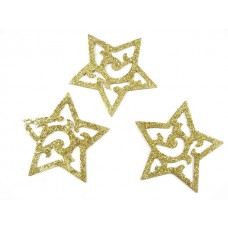 Zvezde - kovina, zlate, 7,5cm, 18kosov