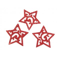 Zvezde - kovina, rdeče, 7,5cm, 18kosov