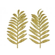 Palma listi z bleščicami na ž., temno zlatii, 16 cm, 8 kosov