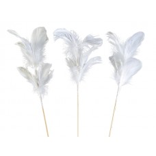 Perje na pik, belo, 20 cm, 12 kosov