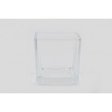 Steklen lonček, prozoren, 8x8x8 cm