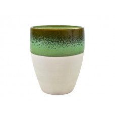 Vaza Romy, krem / zelena, fi 13,5 x V 16 cm